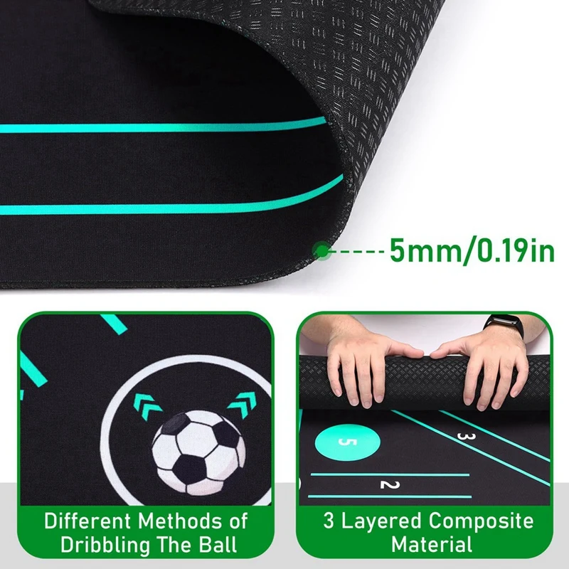 Football Kick Trainer, Soccer Footwork Training Mat, Posture Assistance Non-Slip Football Footstep Trainer Mat