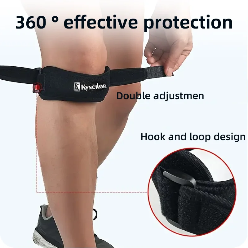 1PC Patella Kneecap Band Adjustable Silica Gel Knee Tendon Strap Protector Knee Pad Running Sports Cycling Gym Knee Support Pads