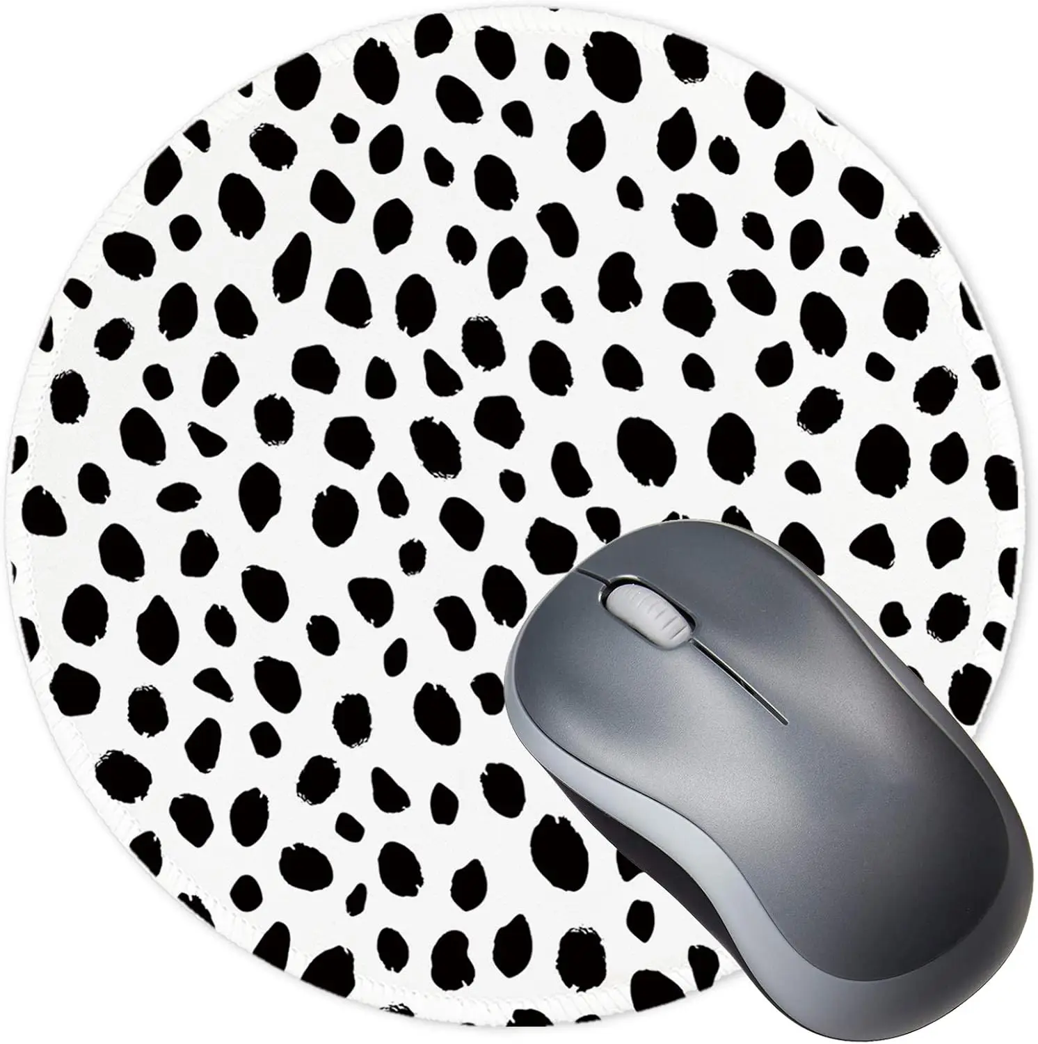 Round Mouse Pad Non-Slip Rubber Base Mousepad Stitched Edge Small Mouse Mat for Computer Laptop Home Office gaming accessories