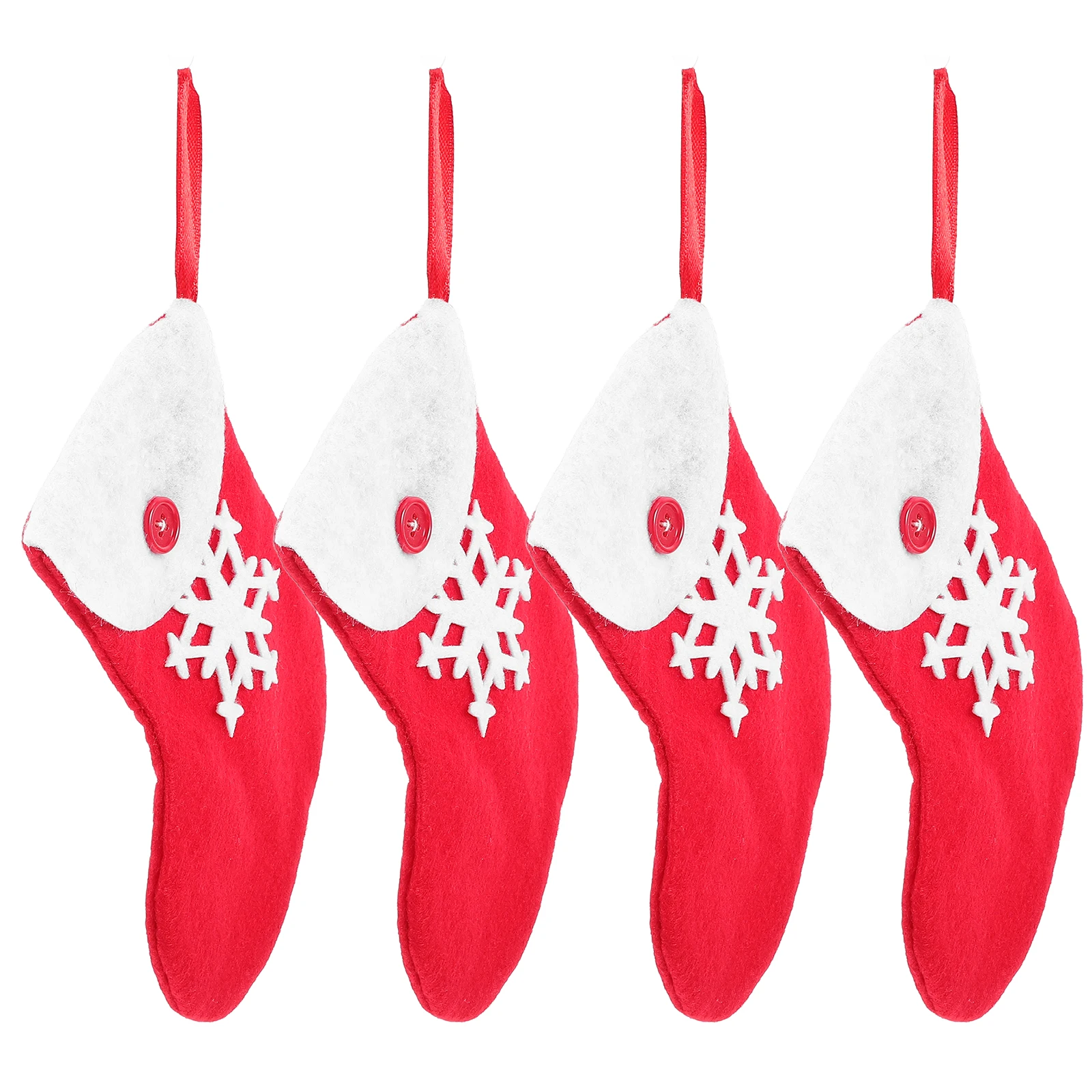 

4 Pcs Christmas Socks Cloth Decorations Lovely Hanging Socks Xmas Stocking Pouch Decorative Stocking Cartoon Stockings Bag Xmas