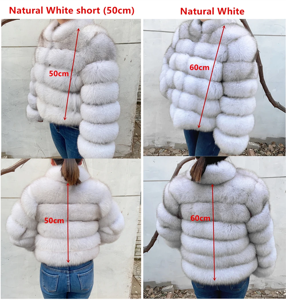 QUEENTINA Winter New Women's Cold Real Fox Fur Coat With Collar Especially Overcoat Leather Female Natural Plus Size 2023 Luxury