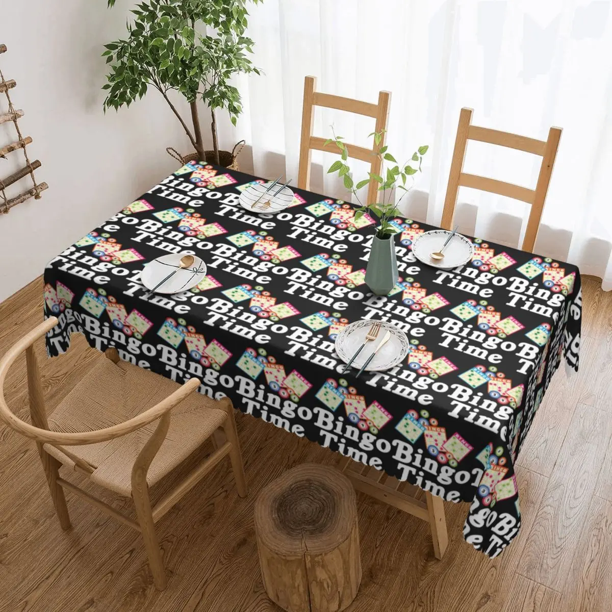 Funny Bingo Game Tablecloth Restaurant Kitchen Rectangular Tablecloth Festival Party Decorations Tablecloth Dining Table Cover