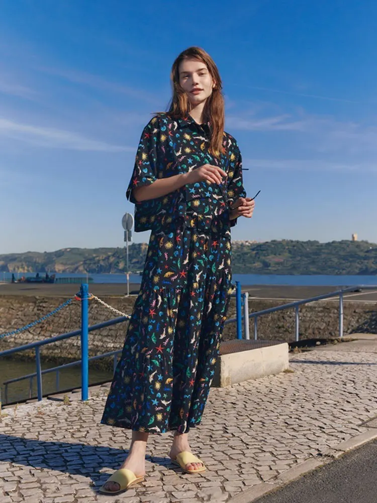 

Noxular Authentic Summer 2025 Printed ort Sve irt Texture Sensation Brand Little Be Home Straight Cut Commute Sle Wo...