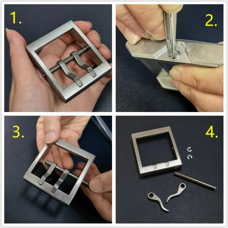 45 مللي متر التيتانيوم النقي مشبك حزام مزدوج الدبوس ، حزام الخصر رئيس ، الرجال سميكة التيتانيوم معدن مقاومة للصدأ المضادة للحساسية مشبك حزام #6