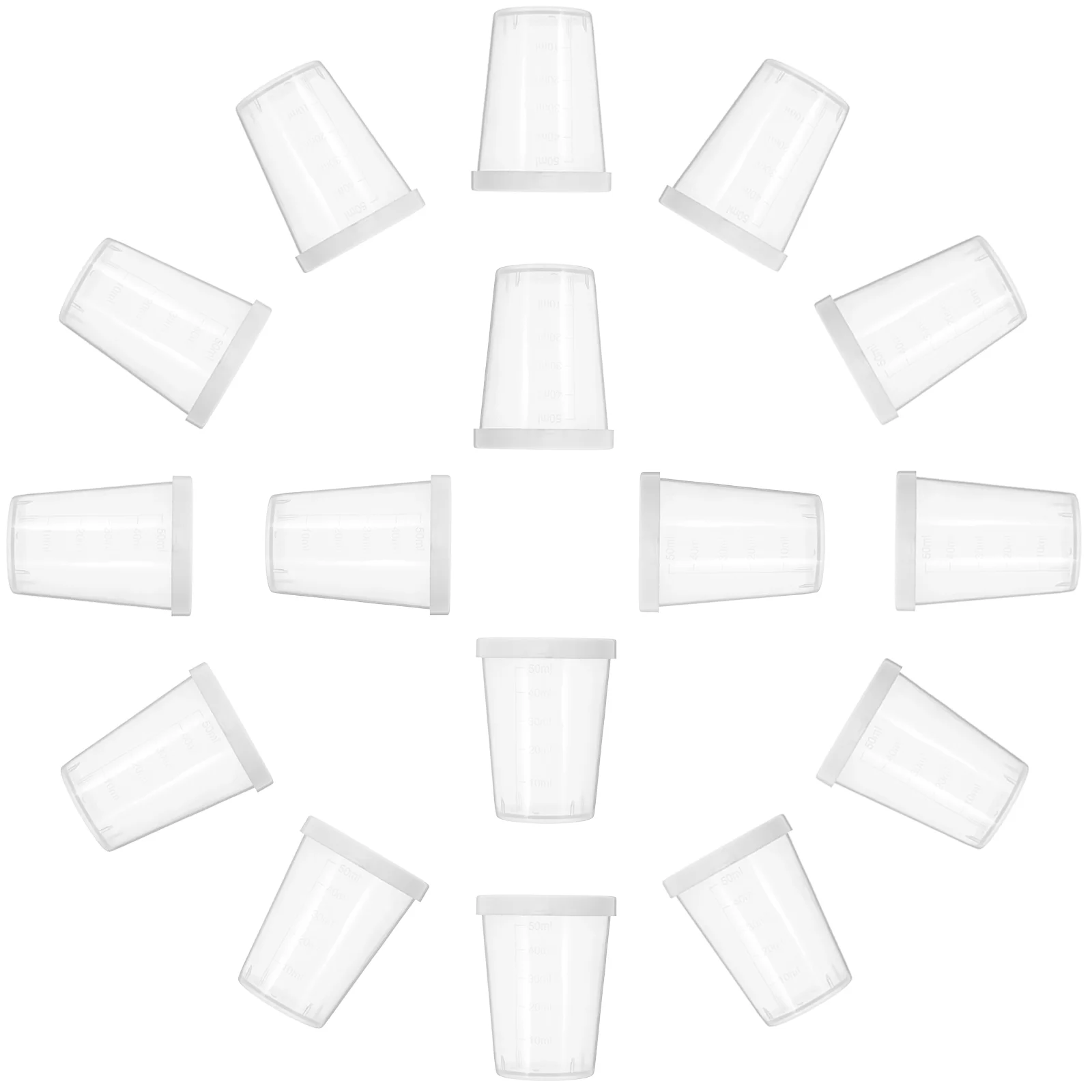 20 Pcs Cups Measuring Sample Bottles Mixing Liquid Graduated Vials Measure Tool Clear