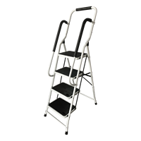 4 Step Ladder with Handrails, Foldable and Stable, Extra Wide Pedal, Anti-slip, 150 kg Load Capacity, Easy to Store