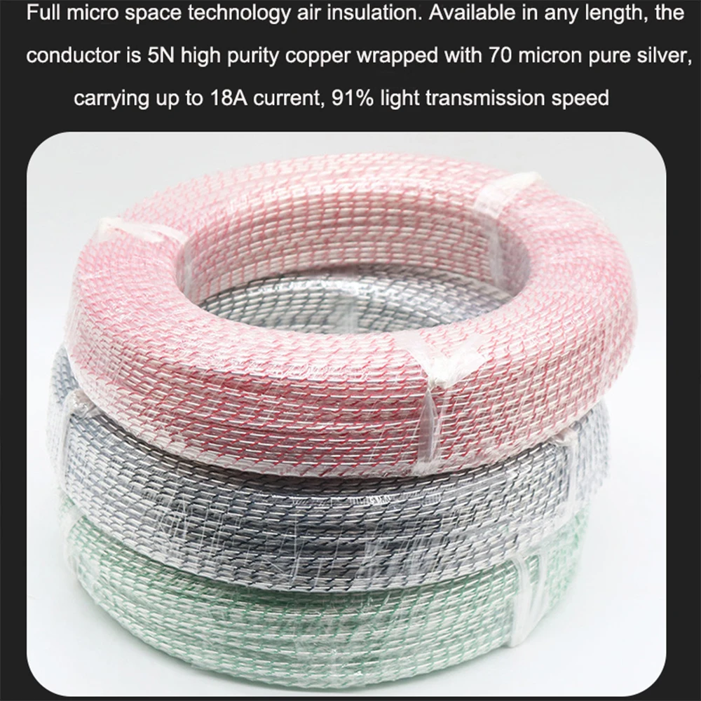 XSSH 오디오 OEM ODM 1코어 단일 코어 OFC 구리 은도금 1.8mm DIY 바나나 플러그 케이블 색상 스피커 코드 케이블 와이어