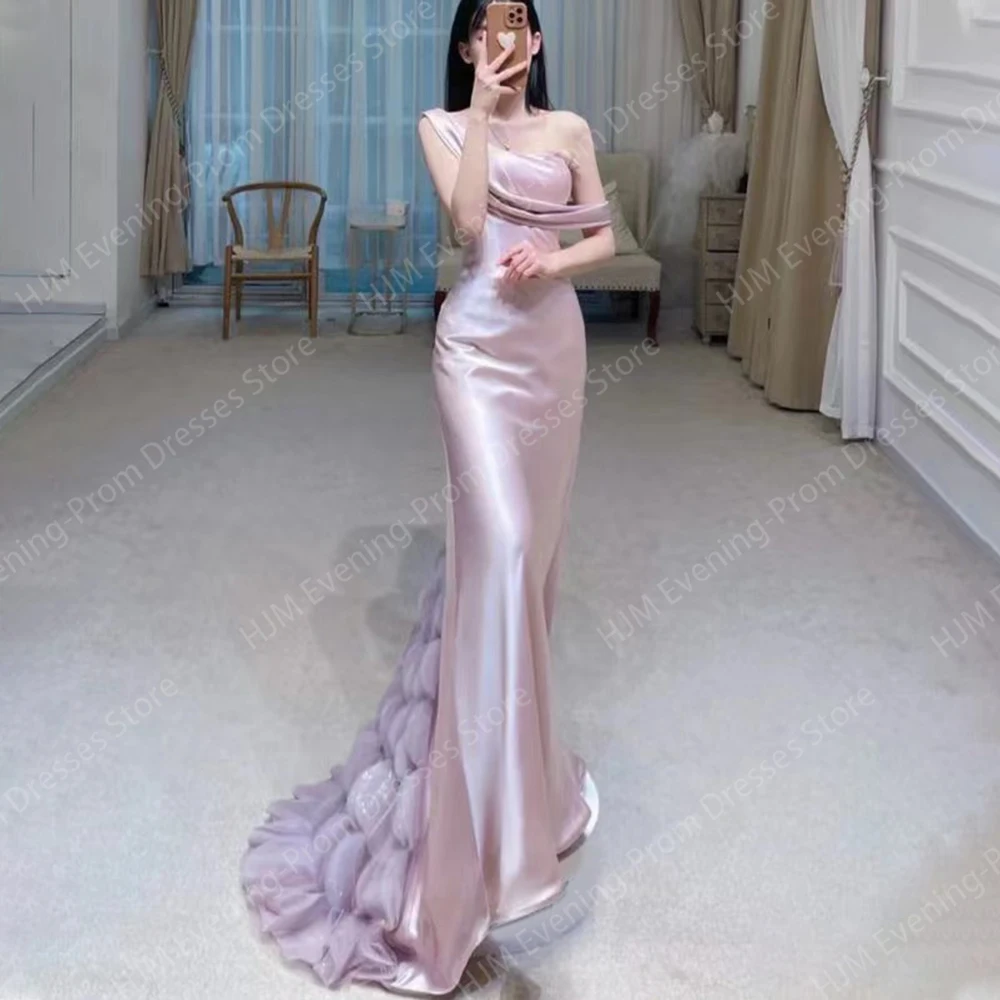 

Elegant Long Pink Evening Dresses for Women Off the Shoulder Floor-Length Prom Party Wedding Gala Special Events Dress 2024