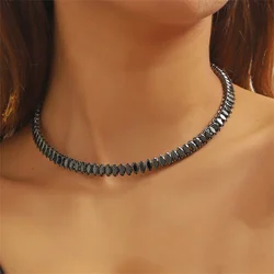 FYUAN Luxury Black Green Silver Color Choker Necklaces for Women Geometric Zircon Torques Necklaces Party Weddings Jewelry