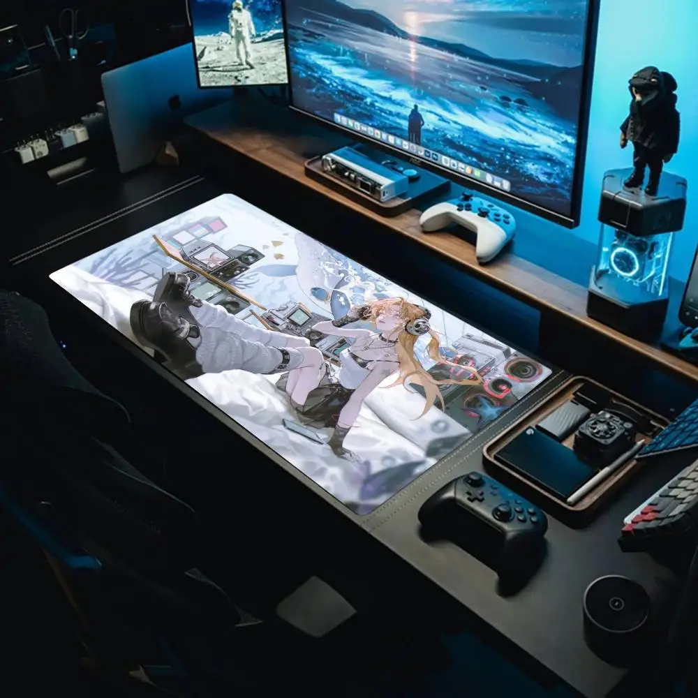 فتاة سماعة الرأس في عالم الخيال تحت الماء لوحة ماوس مطاطية غير قابلة للانزلاق قابلة للغسل
