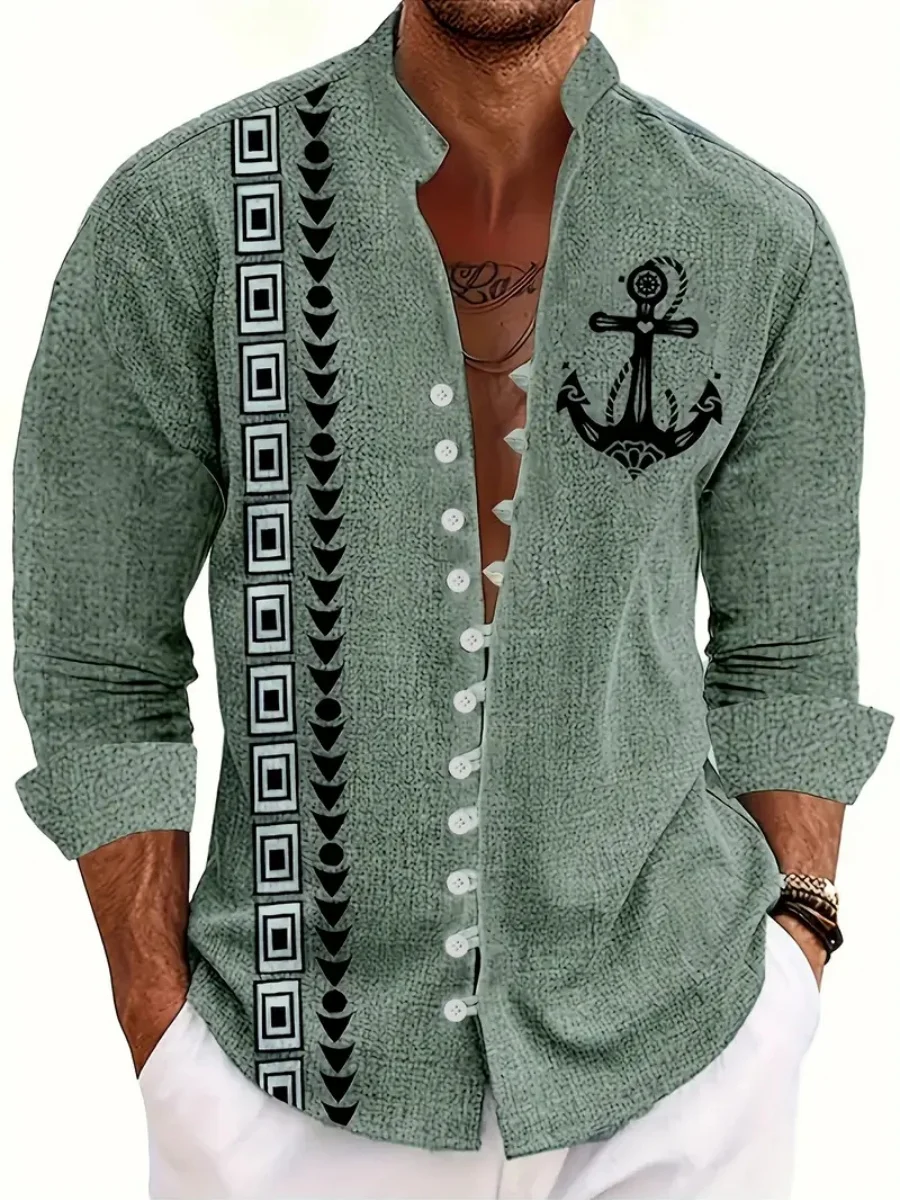 

New men's 3D fashion short-sleeved casual street trend summer comfortable Hawaiian linen shirt fast delivery