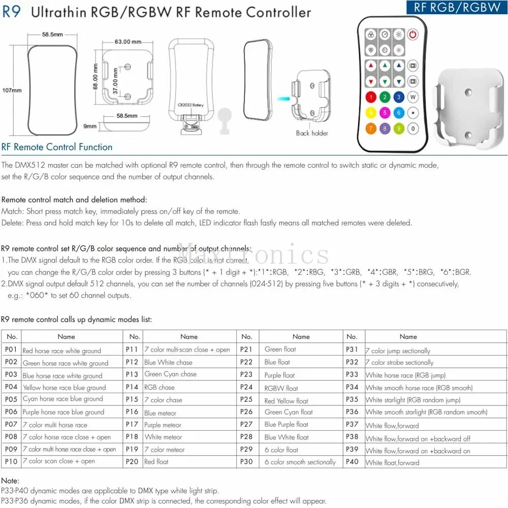 WT-DMX-M Tuya WiF 3 en 1 DMXorgMaster RGB/RGBW/RGB + CCT LED Pixel Johanna effets dynamiques avec Google Alexa Smart Life / R9 Remote