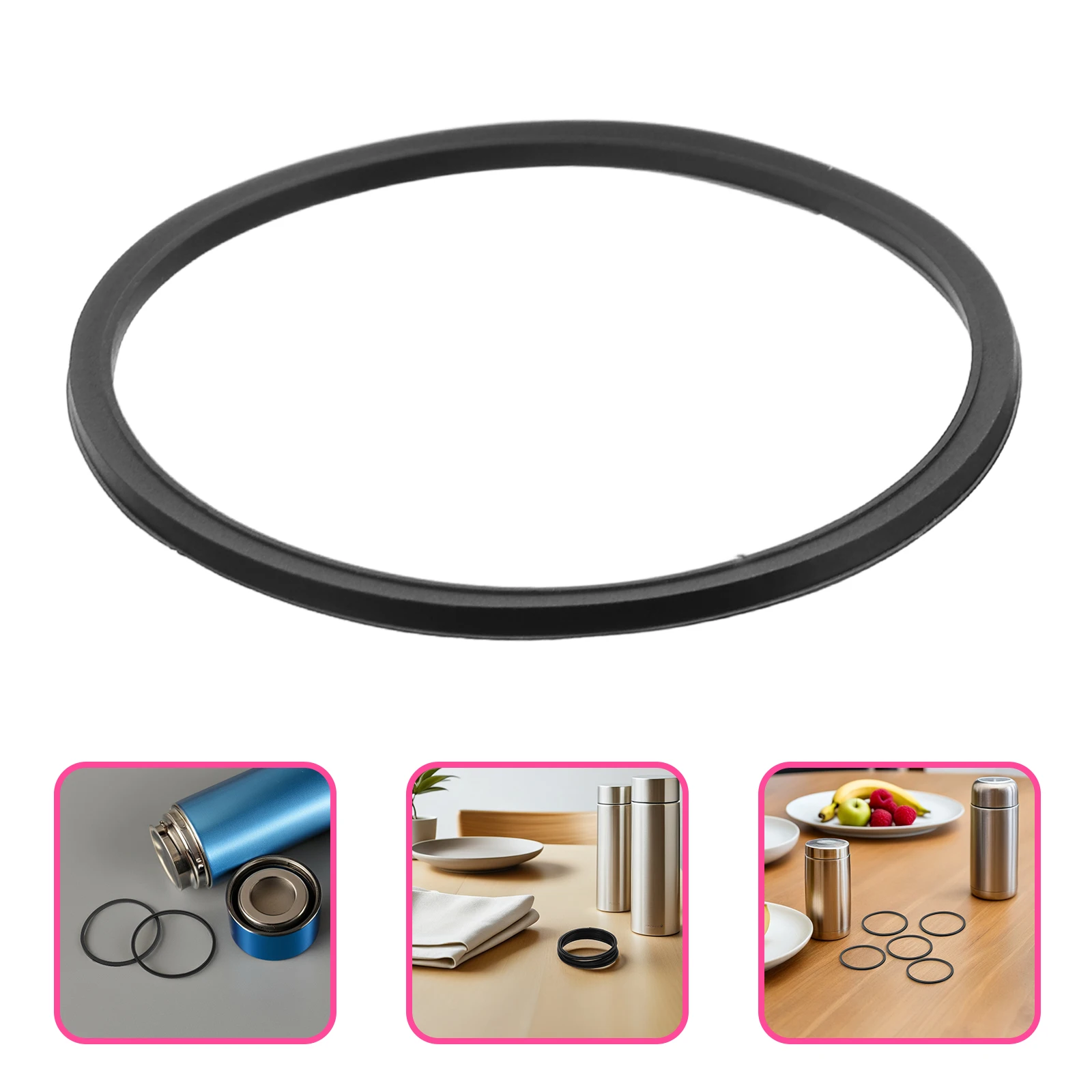 

6pcs Silicone Replacement Gasket For Water Bottle 2.59 Inch Leak-Proof Travel Mug Seal Ring Compatible With Contigo Universal