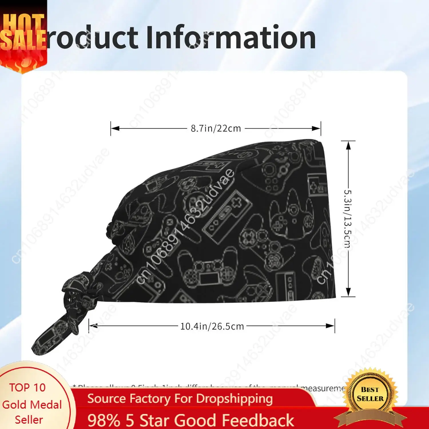 

Working Cap Scrub Cap with Sweatband Adjustable Unisex Women Tie Back Hat Nurse Surgical Caps