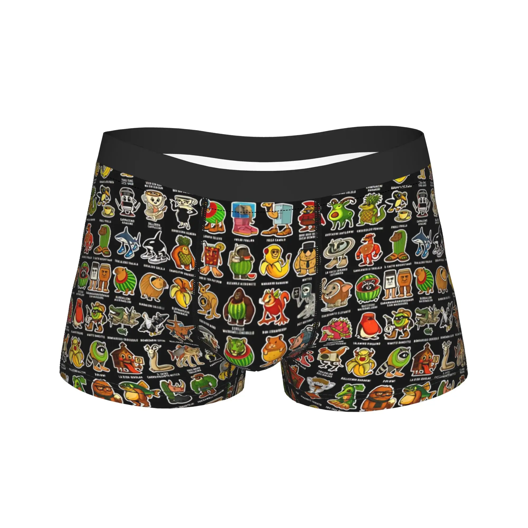 الرجال سراويل داخلية للرجال السراويل سراويل الإيطالية Brainrot Gen Z Meme 90 Brainrot شخصيات الملابس الداخلية الذكور حجم كبير Underpant