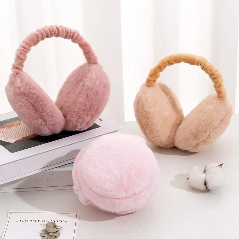 Winter Warm Earmuffs Portable Foldable Hamburger Earmuffs Korean Version Outdoor Plush Ear Warmers for Men and Women