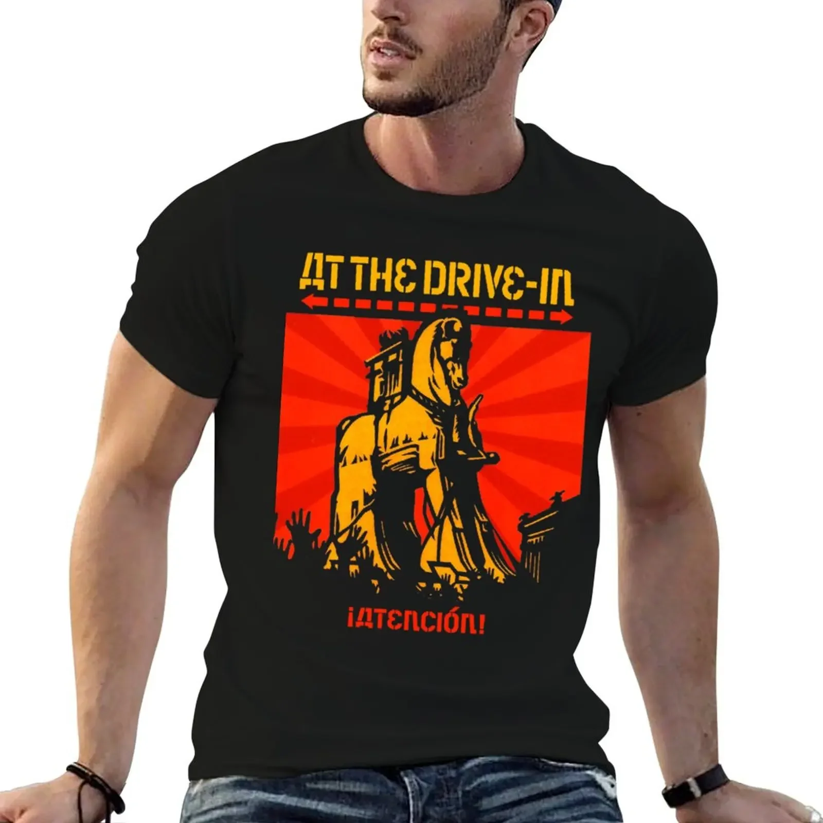 

at the drive in tour - atention T-Shirt Blouse kawaii clothes anime stuff mens designer t shirt