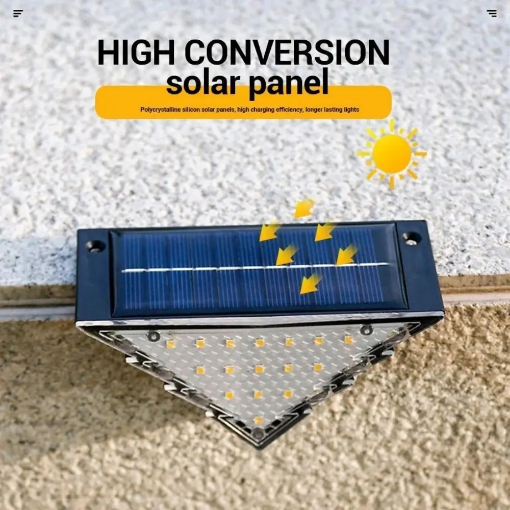 

Solar Powered Outdoor Solar Step Lights White/Warm Light Super Bright Stair Lamp Triangle Waterproof Deck Lights Balcony