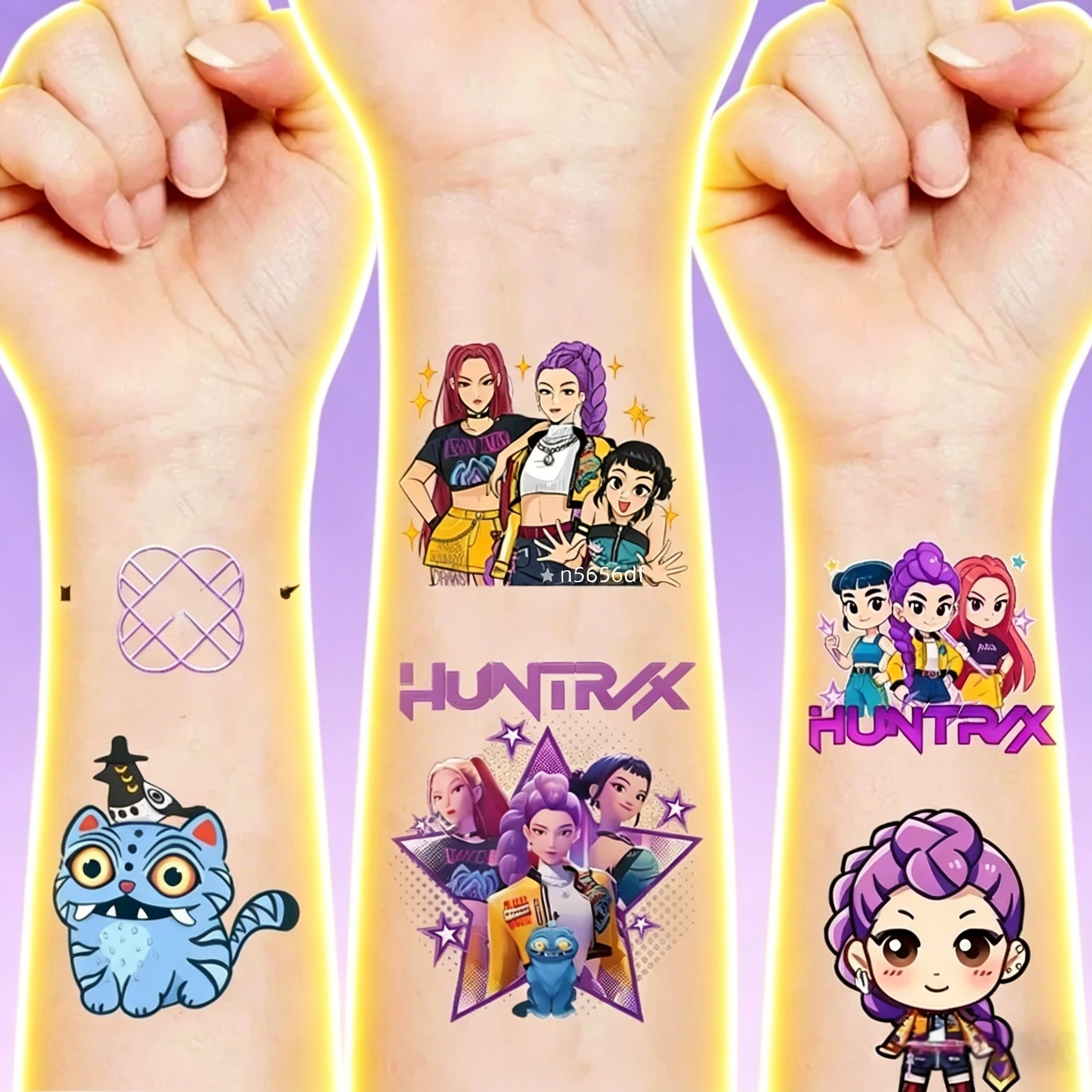 Juego de 20/25/40 pegatinas de tatuajes temporales de dibujos animados Kpop Damon Hunters Rumi Kang, pegatinas de tatuajes de demonios Rumi para regalos de fiesta