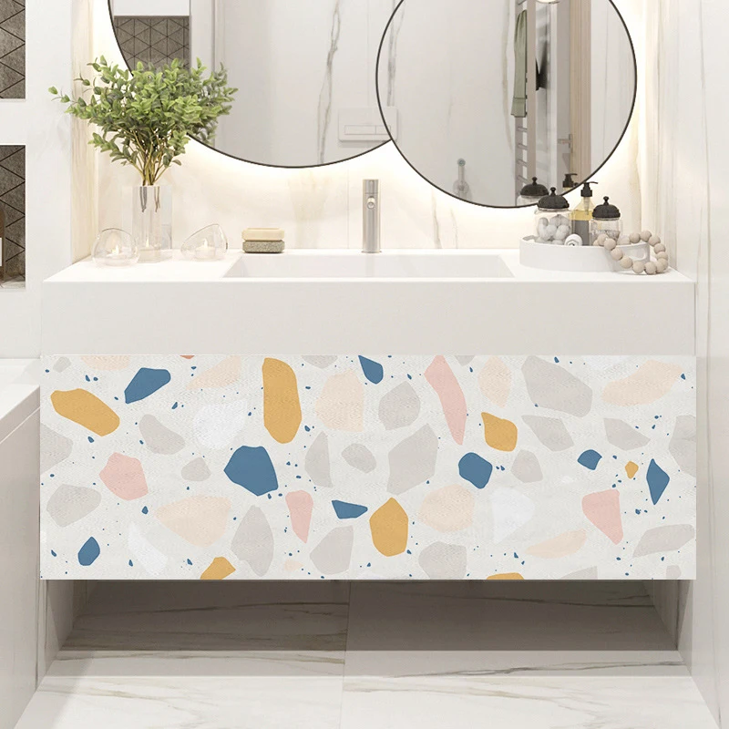Small Fresh Non Perforated Velcro Cabinets Storage Shelves Bath Cabinets Dustproof And Ugly Covering Curtains