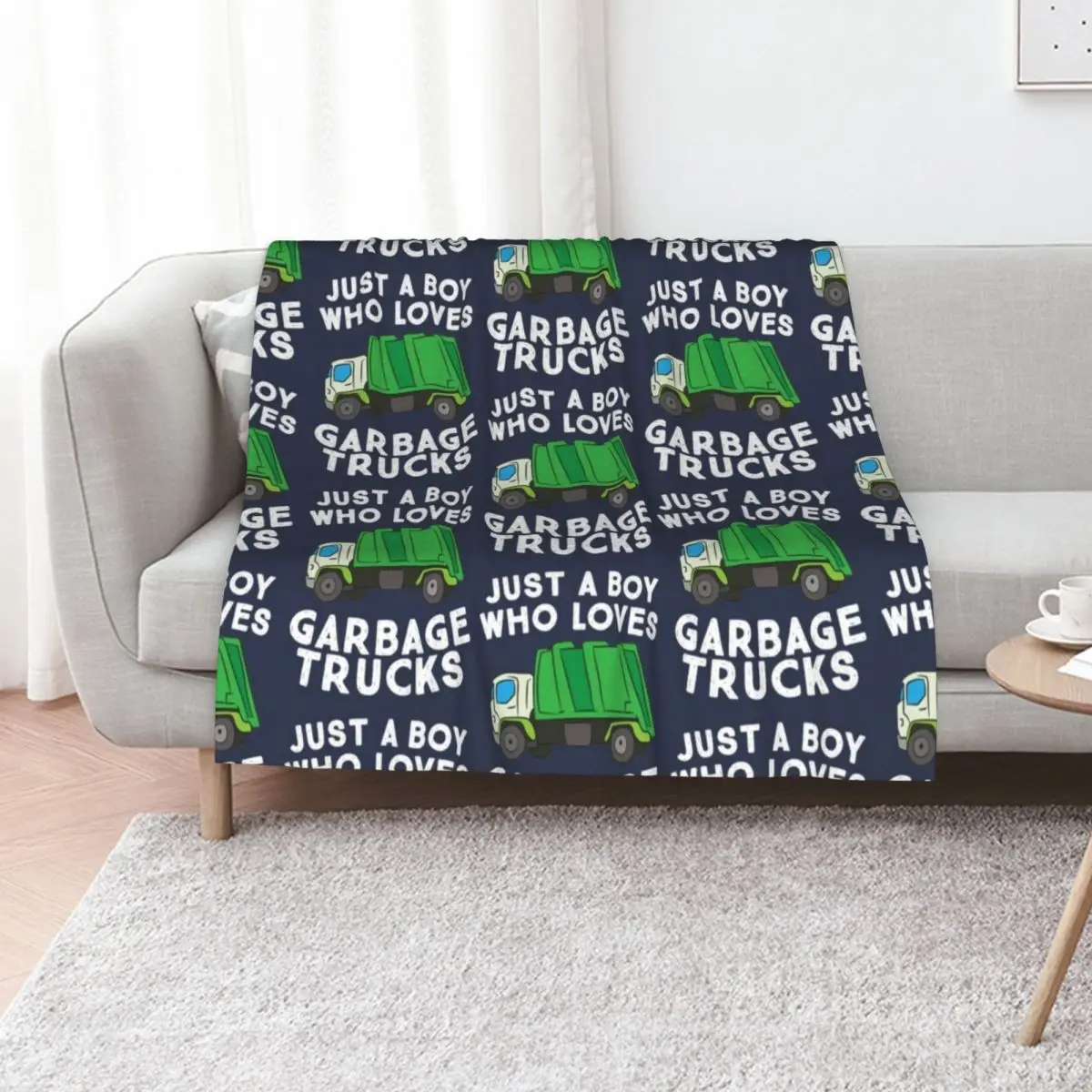 Garbage Truck Just A Boy Who Loves Garbage Trucks Throw Blanket Large Summer Beddings Decorative Sofa Thermal Blankets