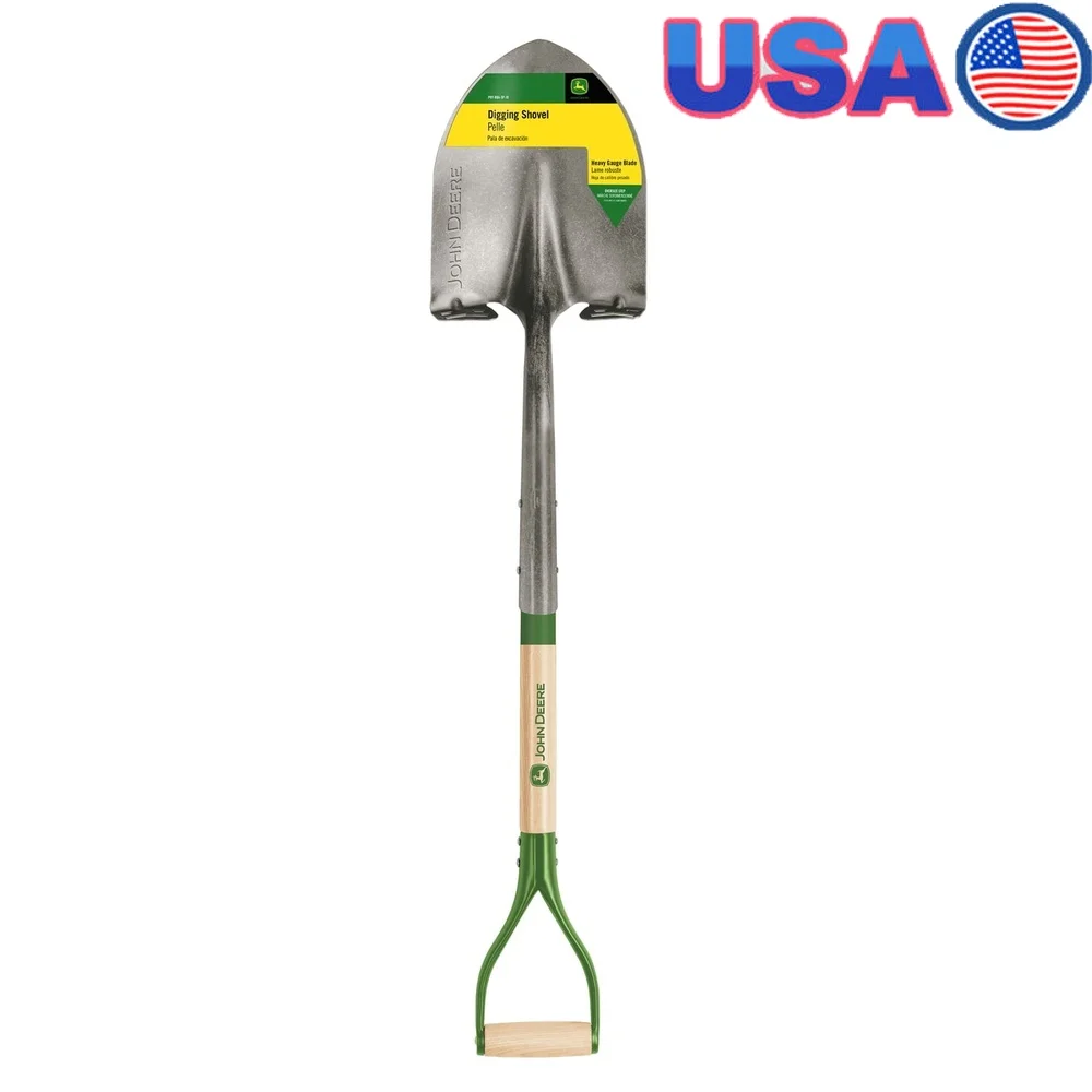 

42 Inch Steel Digging Shovel with Wood Handle Heavy Duty Garden Tool Digging Planting Cutting Sod Roots
