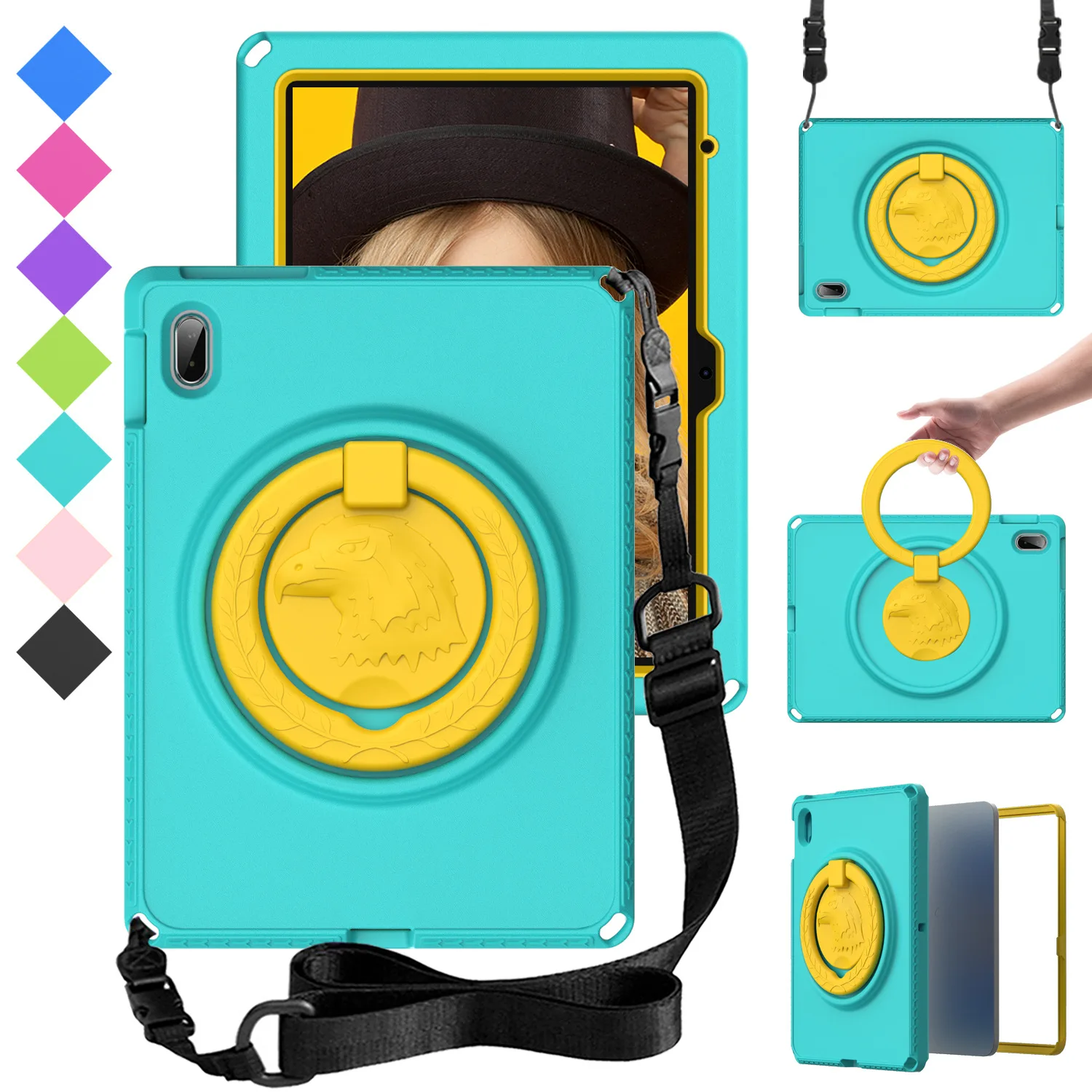For ipad mini 4 Case Kids Tablet cover for mini 5 2019 shock proof EVA+Plastic 360 degree rotate case for ipad mini 2/mini 3