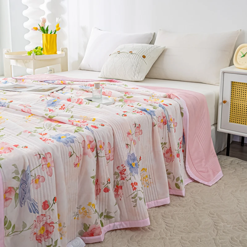 Pastoral Bedding Bedspreads Summer Air Conditioning Quilt Cooling Blanket For Kids 100% Polyester Microfiber Machine Washable