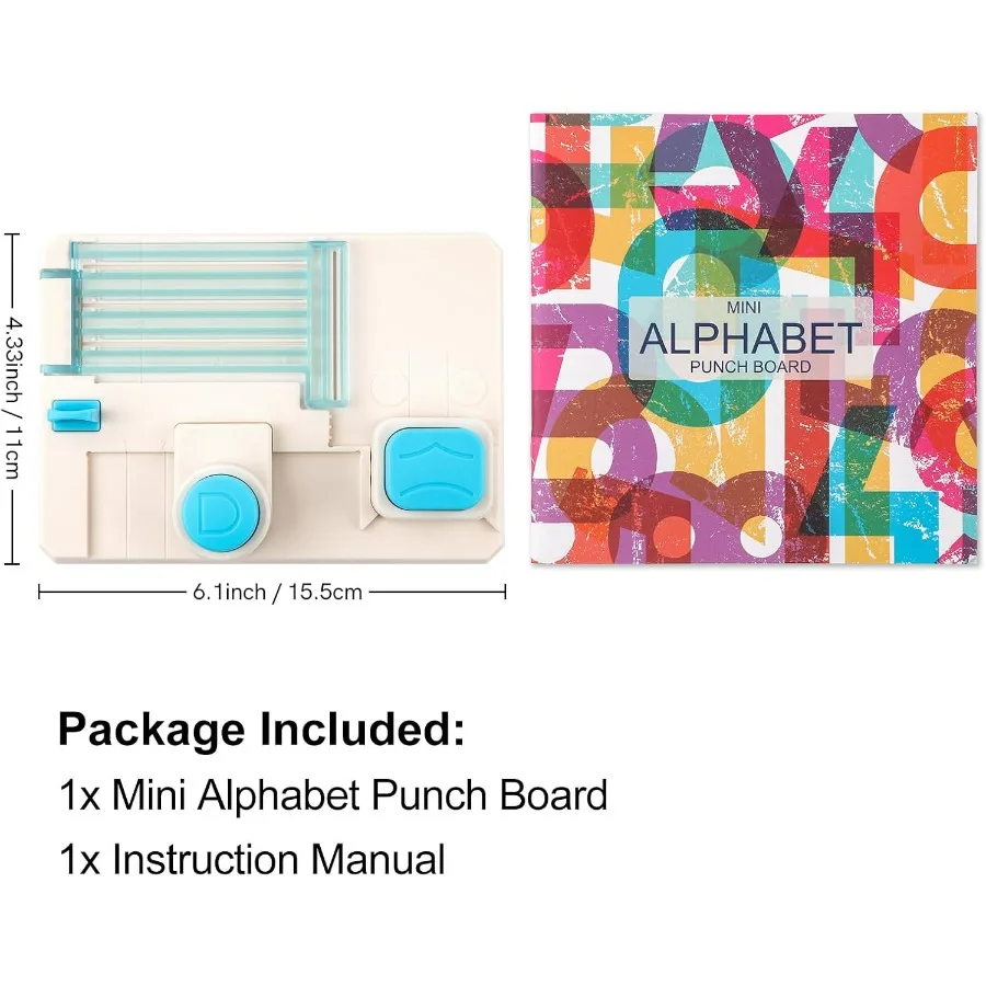 Papan Pelubang Alfabet Mini 6X4.25 Inci Pelubang Kertas untuk Kartu Kerajinan DIY Dekorasi Pesta Buku Tempel Proyek Kerajinan DIY Kustom