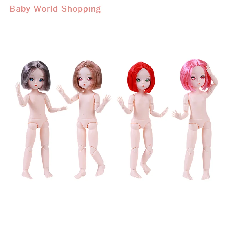 30 سنتيمتر دمية وجه هزلي لطيف 1/6 BJD دمية فستان لعبة متعددة ألوان الشعر عارية دمية الأطفال والفتيات لعبة هدية