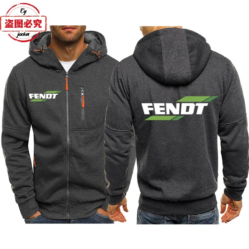 Fente tractor LOGO work clothes jacket long sleeve men's top casual zipper hooded sweater group clothes