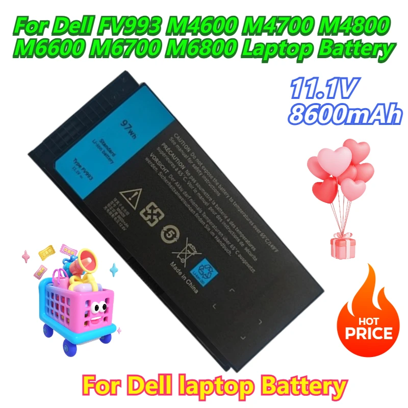11,1 В 8600 мАч для ноутбука Dell FV993 M4600 M4700 M4800 M6600 M6700 M6800 11,1 В 8600 мАч для ноутбука Dell FV993 M4600 M4700 M4800 M6600 M6700 M6800