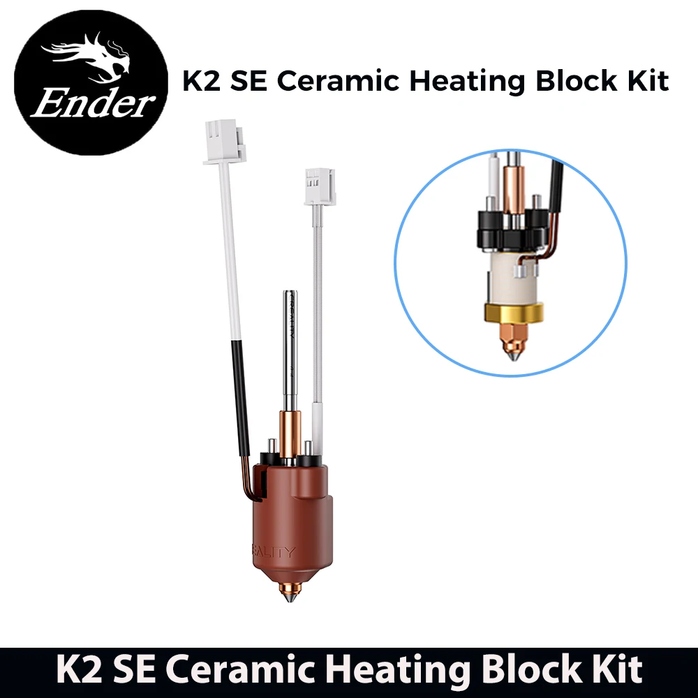 

Creality K2 SE Ceramic Heating Block Kit 300℃ High Temperature Resistance High Thermal Conductivity High Flow Printing