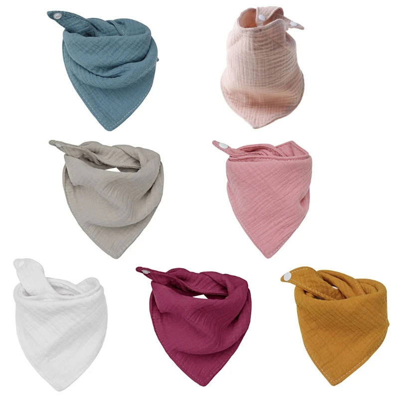 Bibs for Triangle Scarf Soft Cotton Muslin Gauze Breathable Saliva Towel Bandana Burp Cloth for Infants Toddlers Dropship