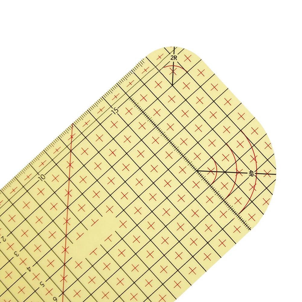 Fabric Sewing Ruler Quilting Resin Ruler Yellow Mark Non Slip for DIY Patchwork Ironing