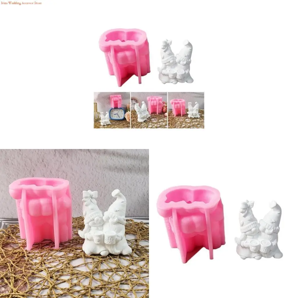 

G92D Valentines Day Themed Gnome Mold for Candle Creation Aromatherapys Plaster Mold