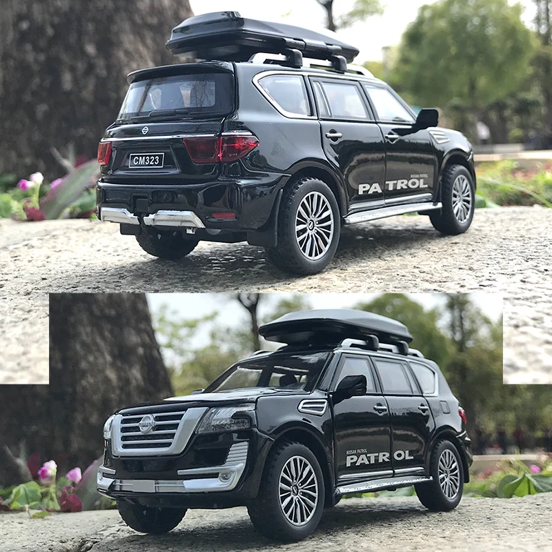 1:32 Nissan Patrol Off Road SUV Alloy Metal Diecast Car Model Pull Back Series Sound & Light Toy Car For Boys Gift Birthday