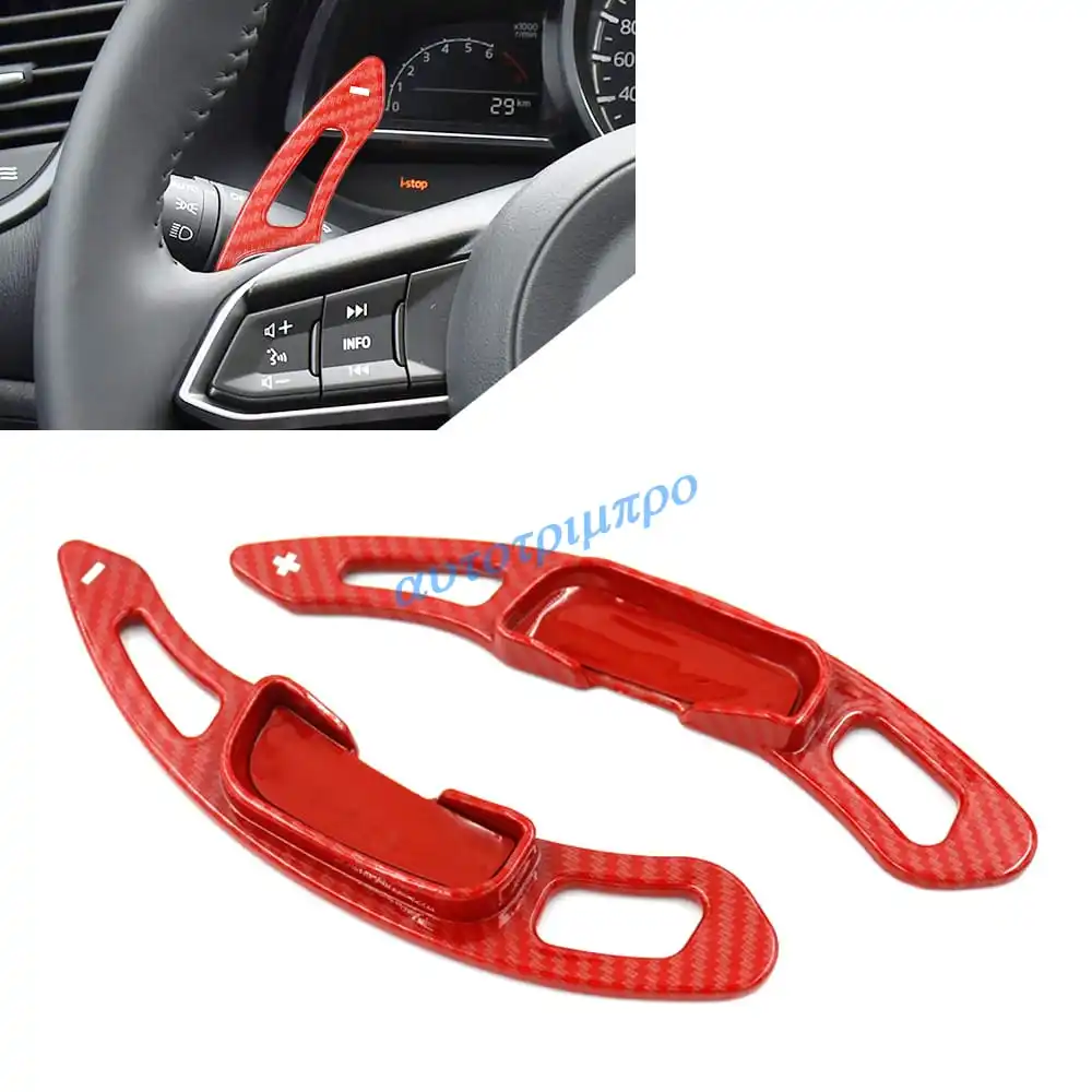 

Для Mazda 3 и 2013-2023 Mazda 6, черные автомобильные лопасти переключения передач из углеродного волокна, удлинители рулевого колеса, внутренняя отделка