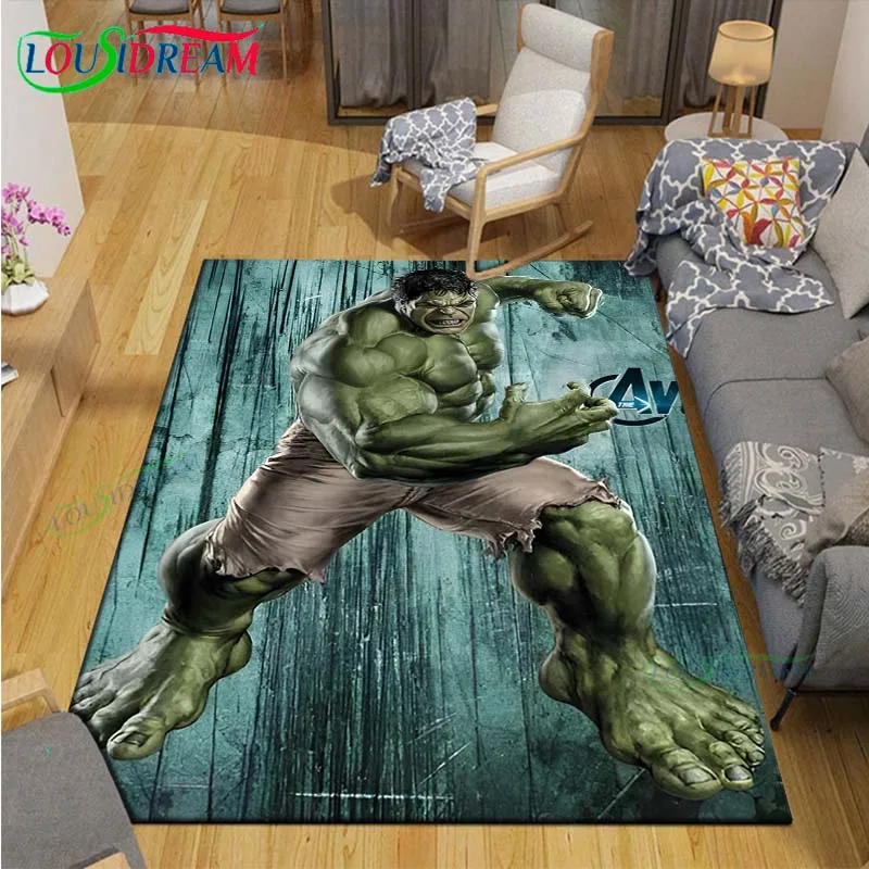 

3D Fashion Marvel Cartoon Hulk Carpet Outdoor Rug Area Rug Non-slip Carpet Bedroom Decor Carpet for Kids Luxury Birthday Gift