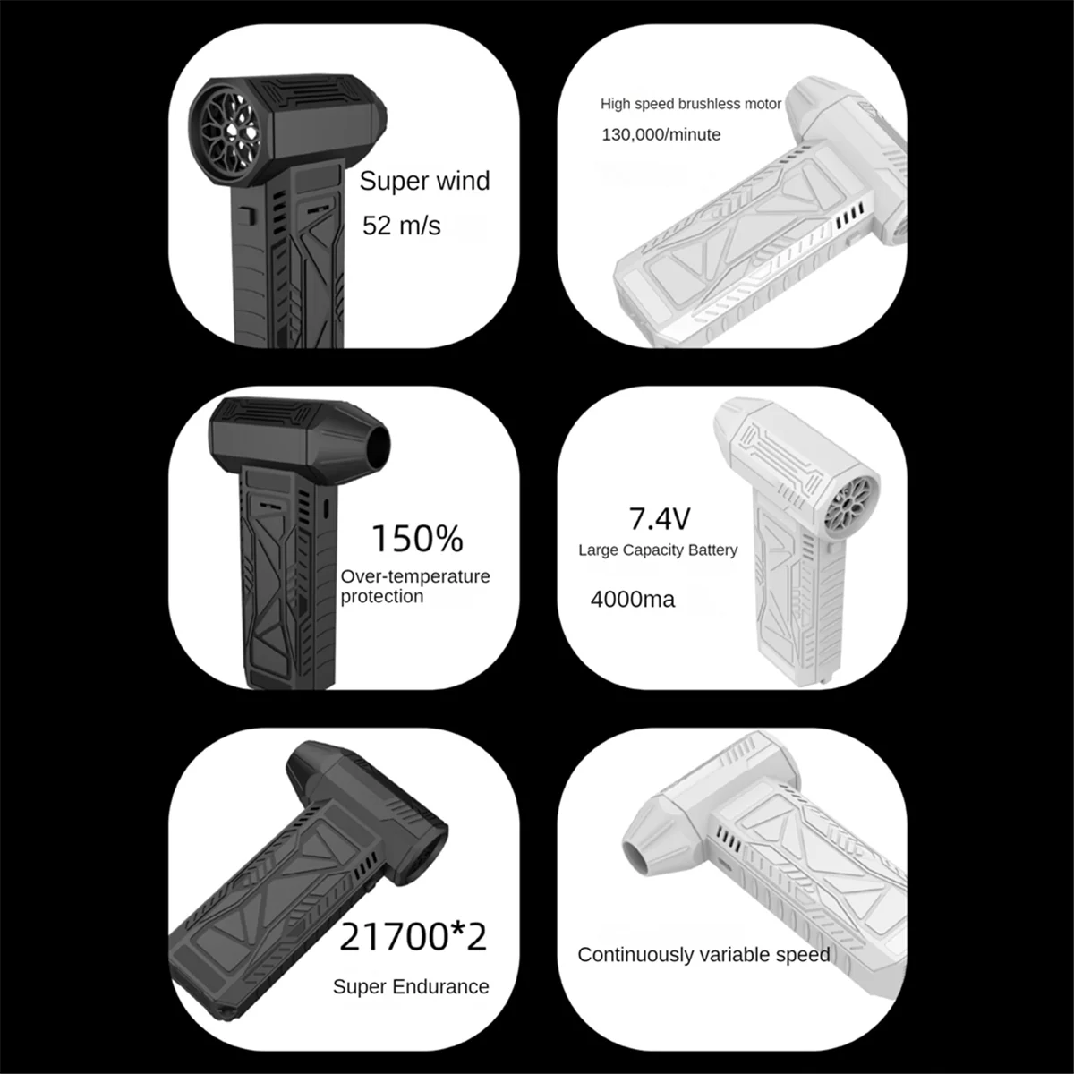 シルバーバイバルターボファン、高速、ブラシレスモーター、強力なブロワー、ダクトファン、ミニターボジェット、シルバー、130000 rpm