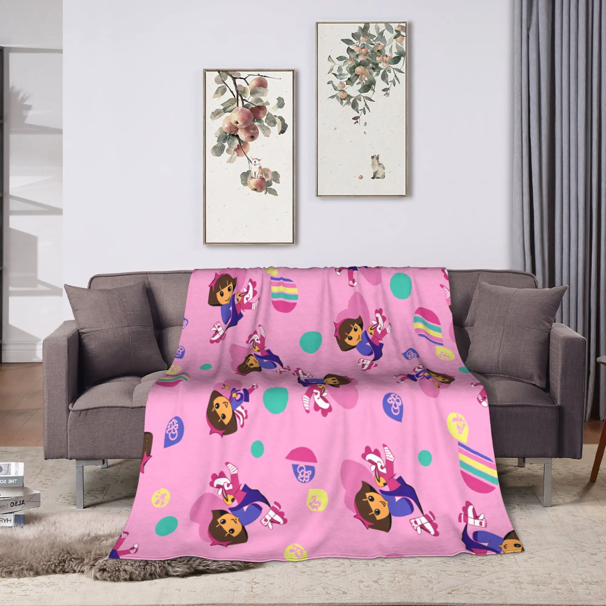 D-Doras The Explorer   Warm Soft Blankets  Kids Plush Throw Blanket Comfortable Couch Chair Flannel Bedspread Sofa Bed Cover