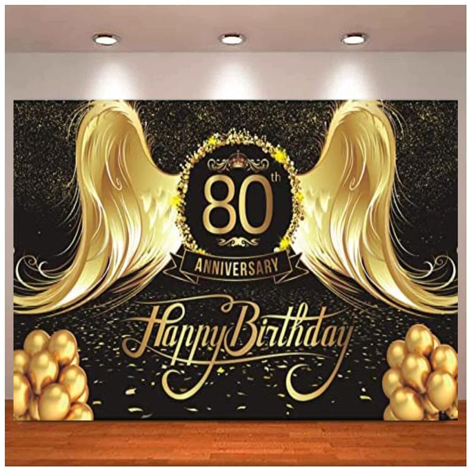 

Photography Backdrop Happy 80th Birthday Party Background Banner Gift Decoration Party Poster For Men Women Decorations Supplies