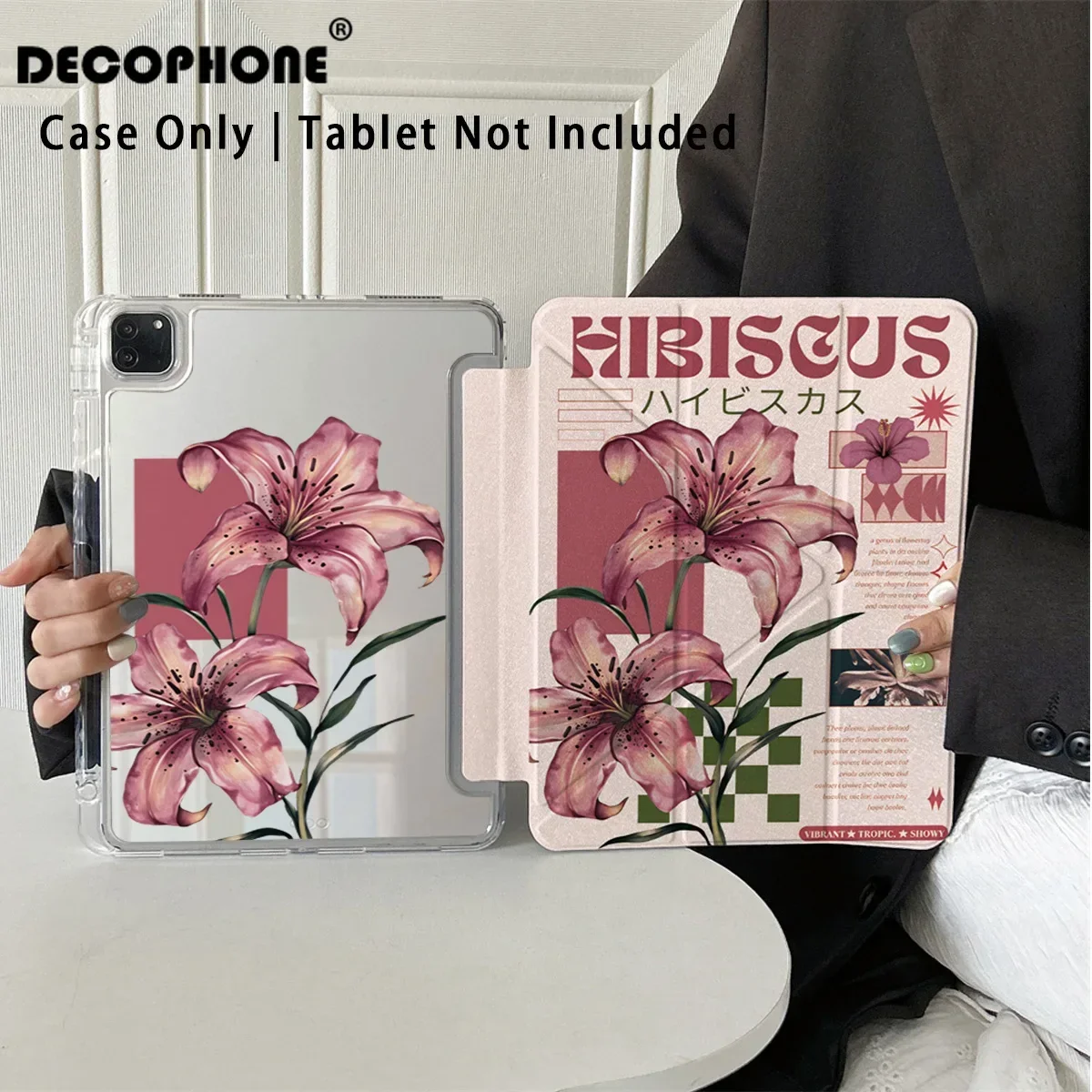 Pink Lily 3+Y-fold For Samsung Galaxy Tab/Redmi/Lenovo/ iPad 10th/HONOR MagicPad/OPPO/ONE PLUS/HUAWEIMATEOAD