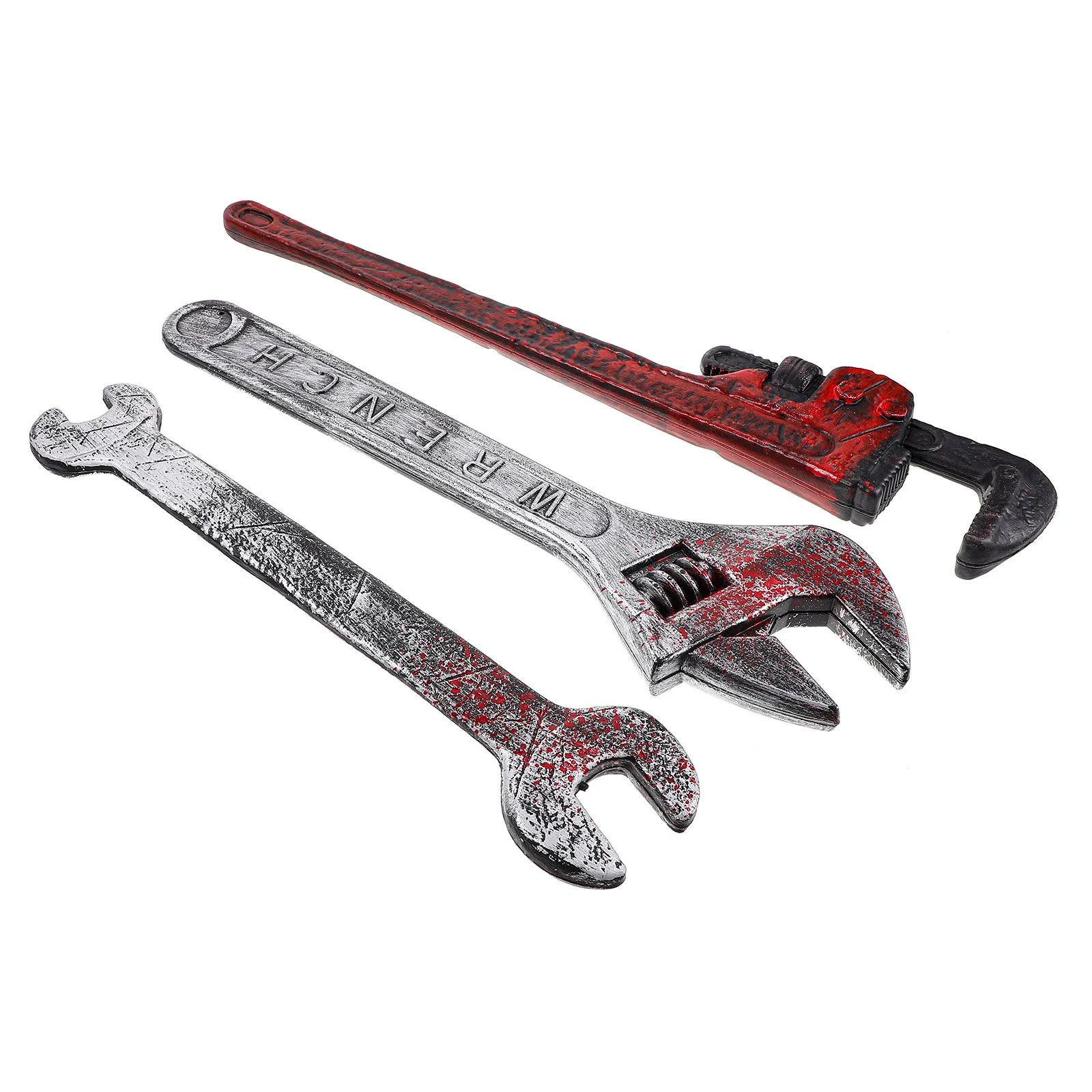 

3 Pcs Fake Halloween Wrench Prop Bloody Tool Props Toy Tools DIY Decorations Cosplay