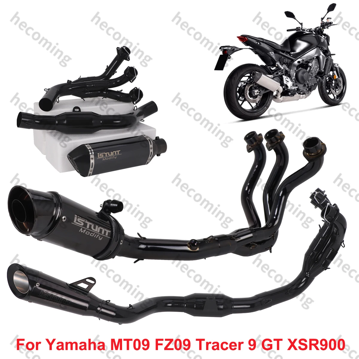 Full Exhaust Systems Slip on For Yamaha MT09 FZ09 Tracer 9 GT XSR900 2014-2023 Motorcycle Exhaust Escape Link Pipe Muffler