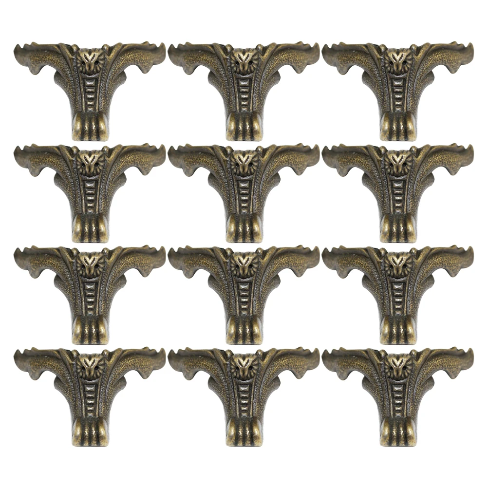 

12pcs Furniture Legs for Wooden Boxes Decorative Zinc Alloy Support Feet Replacement Sofa Sturdy Classic Design