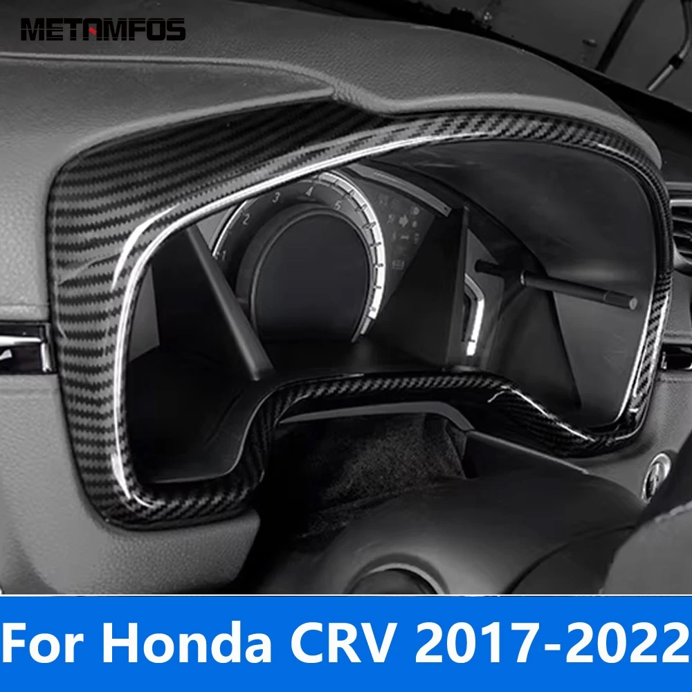 For Honda CR-V CRV 2017-2021 2022 Carbon Fiber Instrument Board Dashboard Speedmeter Display Frame Cover Trim Inner Accessories