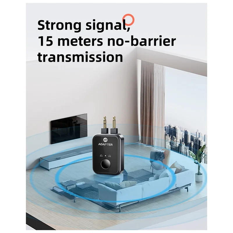 ABMF-New قاذفة بلوتوث اثنين في واحد 5.3 سماعة رأس غير مدمرة قابس الطائرات محول تحويل الصوت 3.5 ملم AUX