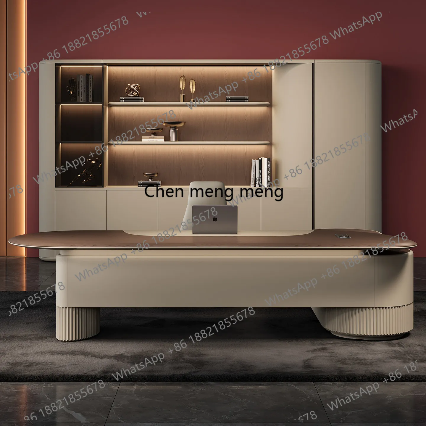 d178 Fashion light luxury high-end sense E0 president table high-end class desk white lighting