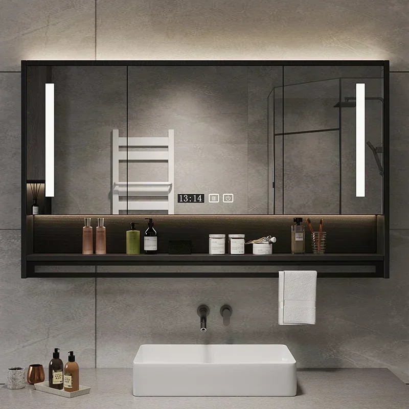 Luxury Bathroom Cabinets Wall Mounted Storage Makeup Bathroom Cabinet Vanity Fogless Muebles Para El Hogar Smart Furniture